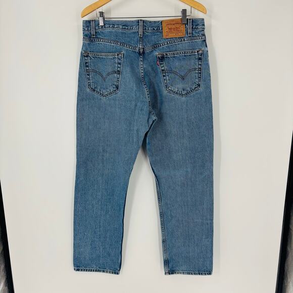 Vintage Levi’s 505 Jeans 36x30 Mens Made In USA Blue Denim Black Batwing 90’s - Picture 2 of 8